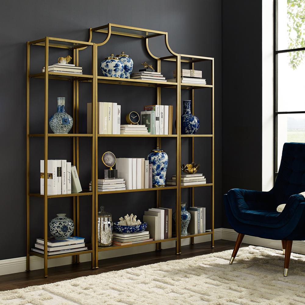 Aimee 3-Piece Etagere Bookcase Set - Large Etagere & 2 Narrow Etageres. Picture 5