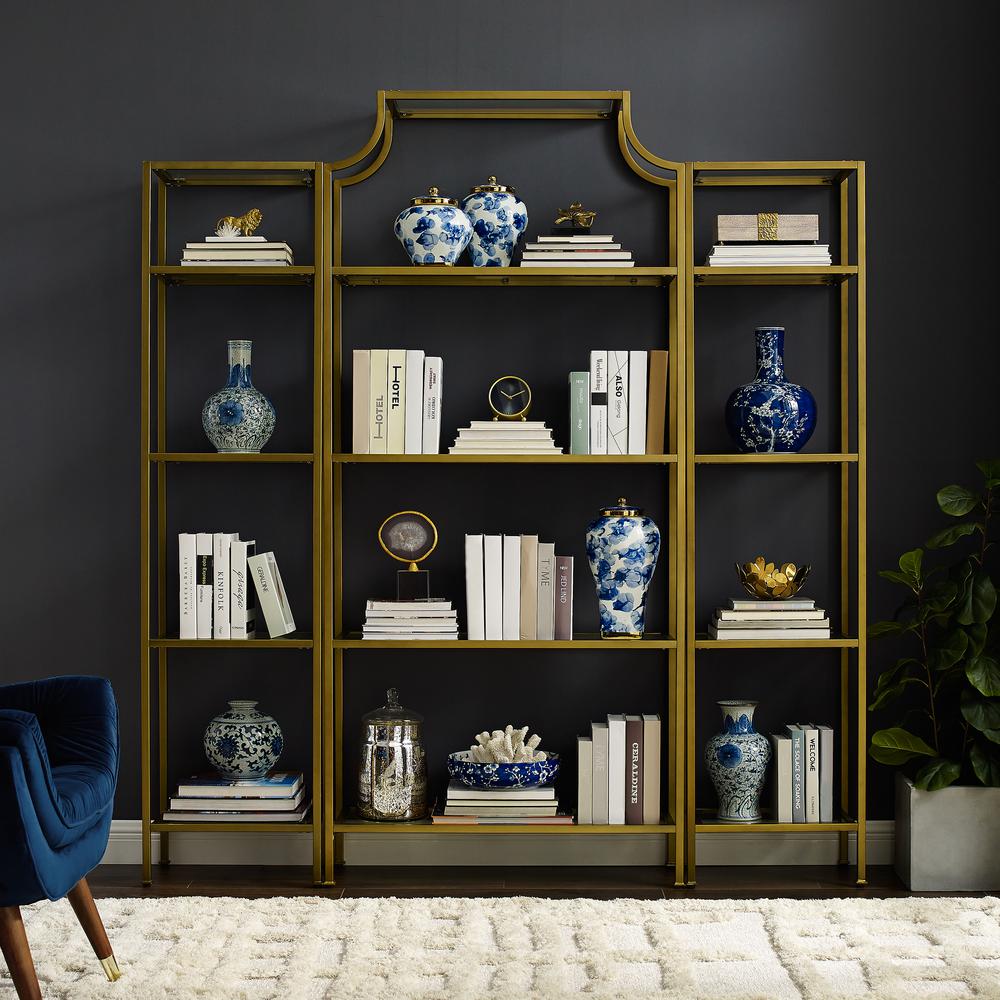 Aimee 3-Piece Etagere Bookcase Set - Large Etagere & 2 Narrow Etageres. Picture 6