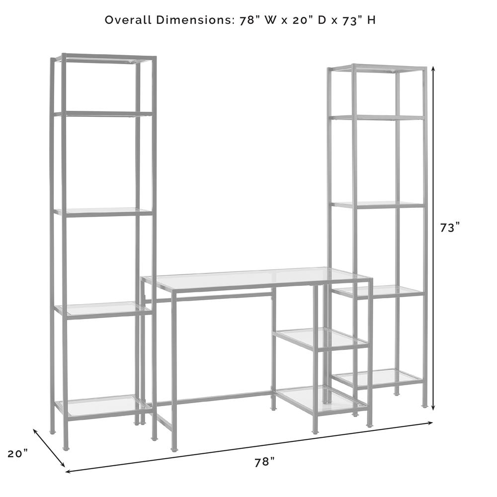 Aimee 3Pc Desk And Etagere Set Soft Gold - Desk & 2 Narrow Etageres. Picture 11