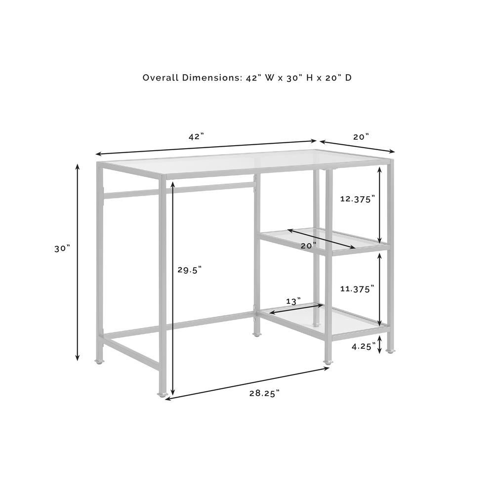 Aimee 3Pc Desk And Etagere Set Soft Gold - Desk & 2 Narrow Etageres. Picture 9