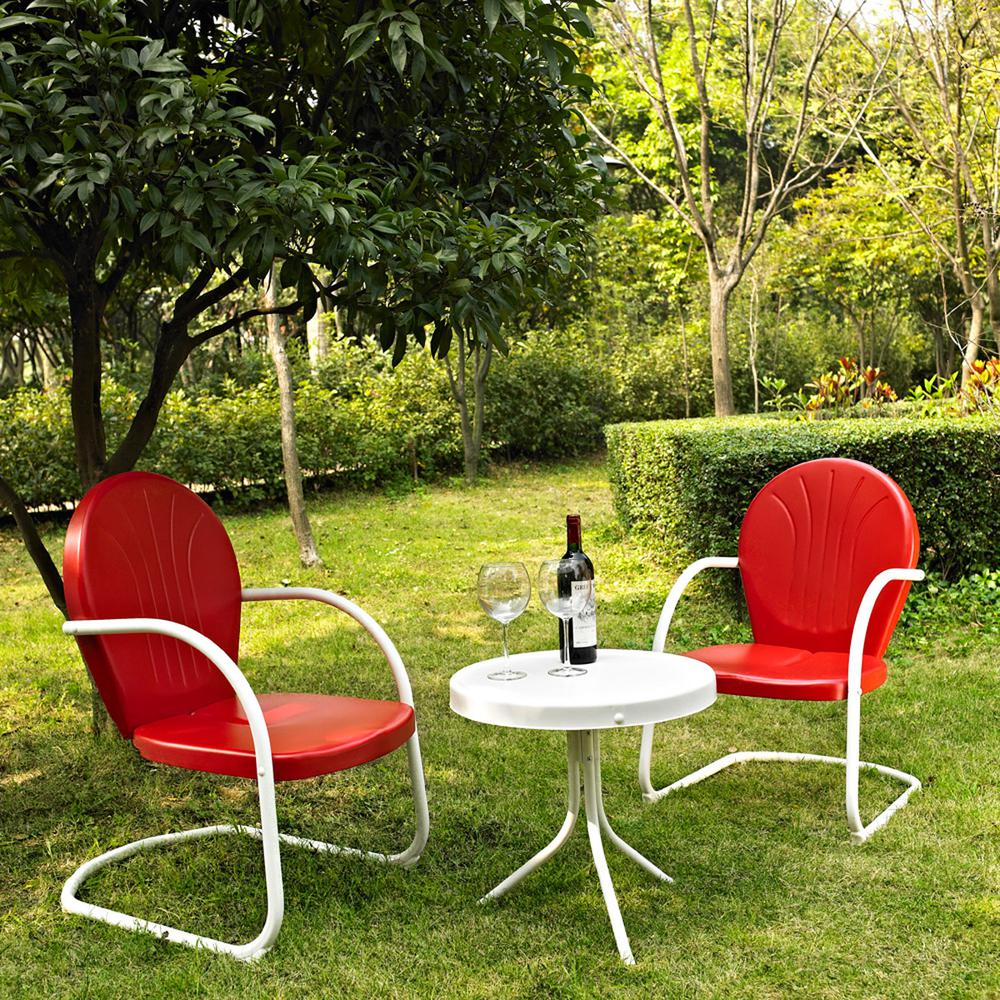 Griffith 3Pc Retro Outdoor Chair Set - Side Table & 2 Chairs. Picture 1