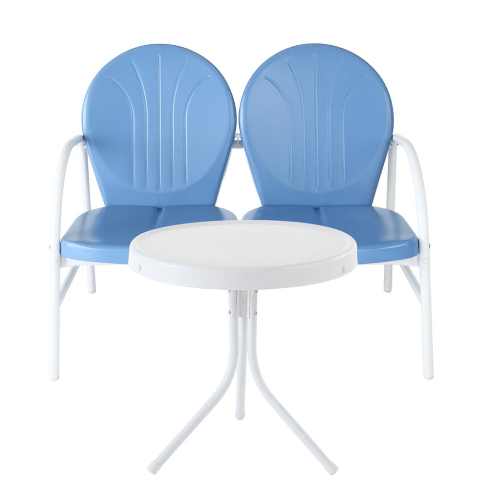 Griffith 2Pc Retro Outdoor Loveseat Patio Furniture Set. Picture 1