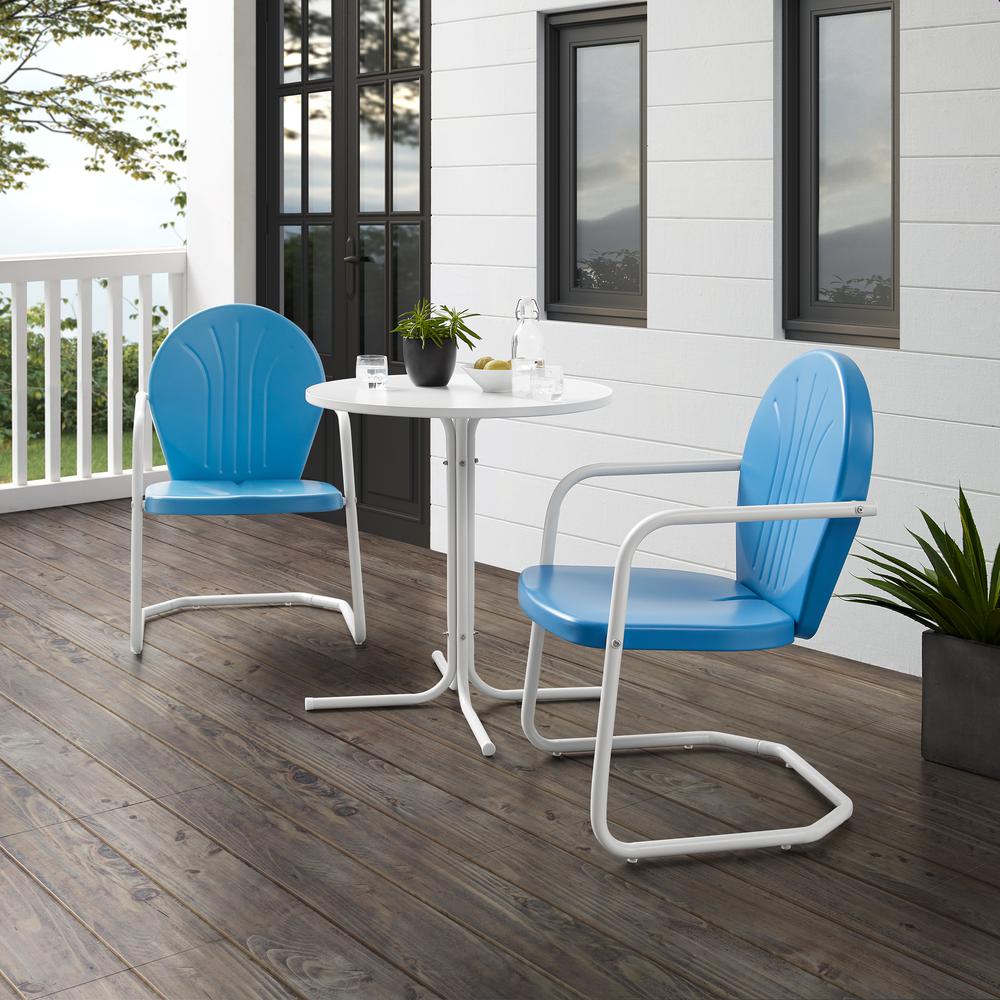 Griffith 3Pc Retro Outdoor Bistro Set - Bistro Table & 2 Chairs. Picture 9