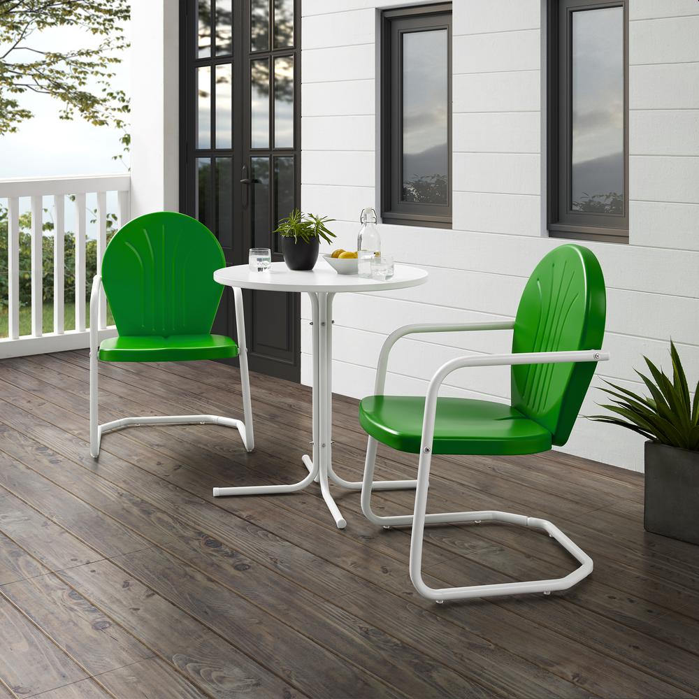 Griffith 3Pc Retro Outdoor Bistro Set - Bistro Table & 2 Chairs. Picture 8