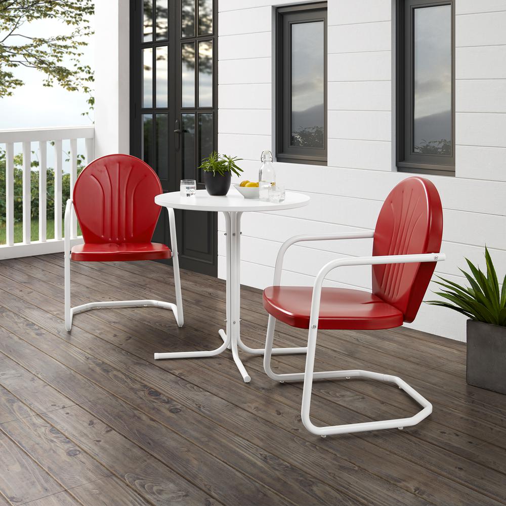 Griffith 3Pc Retro Outdoor Bistro Set - Bistro Table & 2 Chairs. Picture 9