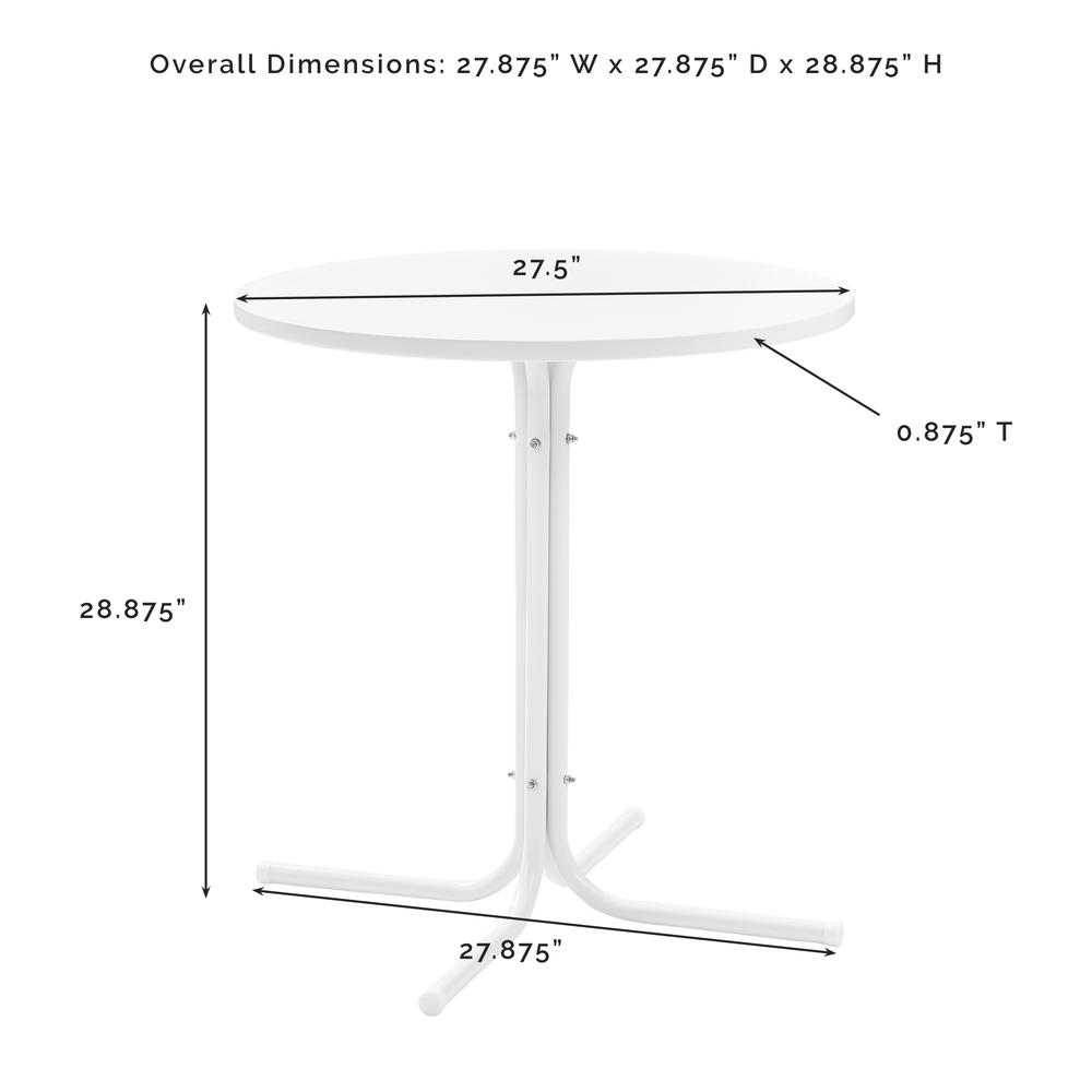 Bates 3Pc Outdoor Metal Bistro Set Navy Gloss/White Satin - Bistro Table & 2 Armchairs. Picture 14