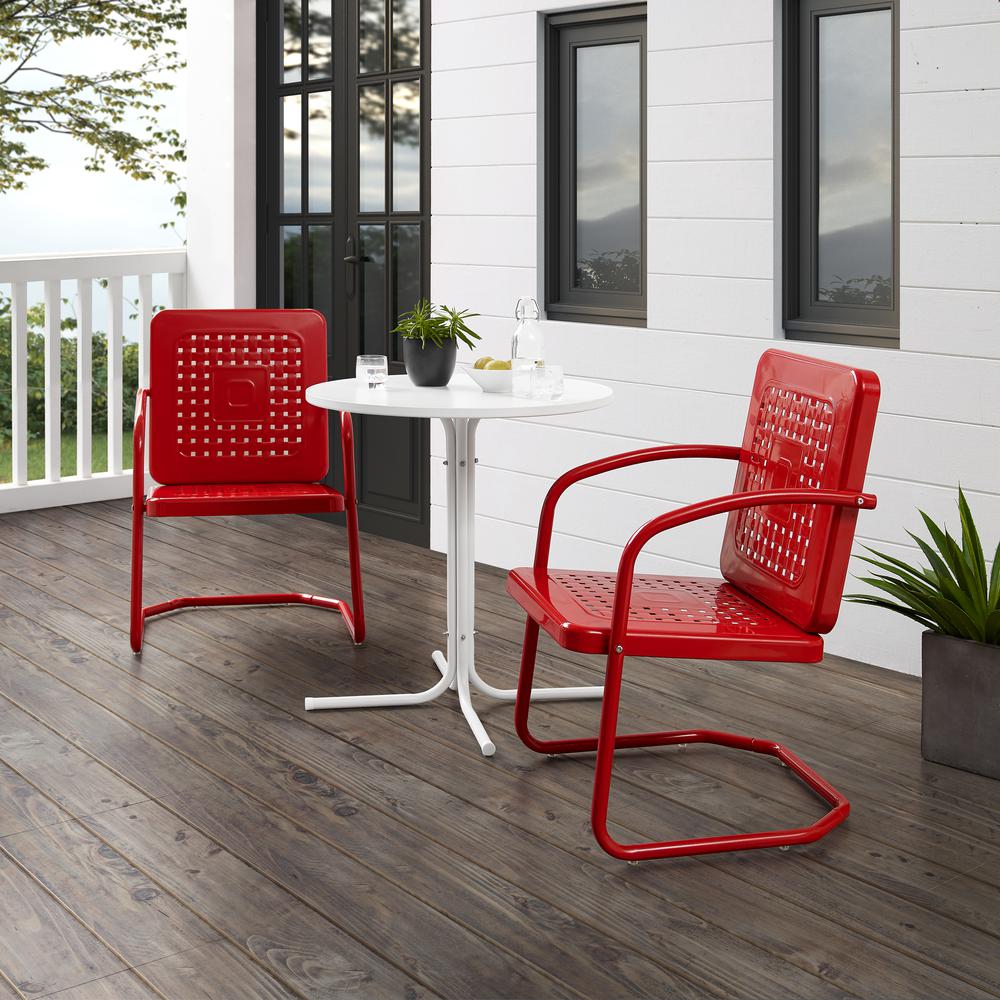 Bates 3Pc Retro Outdoor Bistro Set - Bistro Table & 2 Armchairs. Picture 6