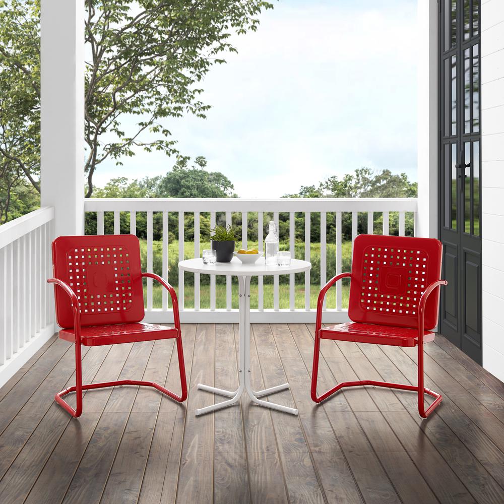 Bates 3Pc Retro Outdoor Bistro Set - Bistro Table & 2 Armchairs. Picture 5