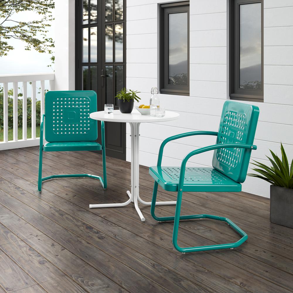 Bates 3Pc Retro Outdoor Bistro Set - Bistro Table & 2 Armchairs. Picture 5