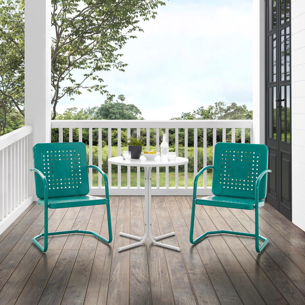 Bates 3Pc Retro Outdoor Bistro Set - Bistro Table & 2 Armchairs. Picture 10