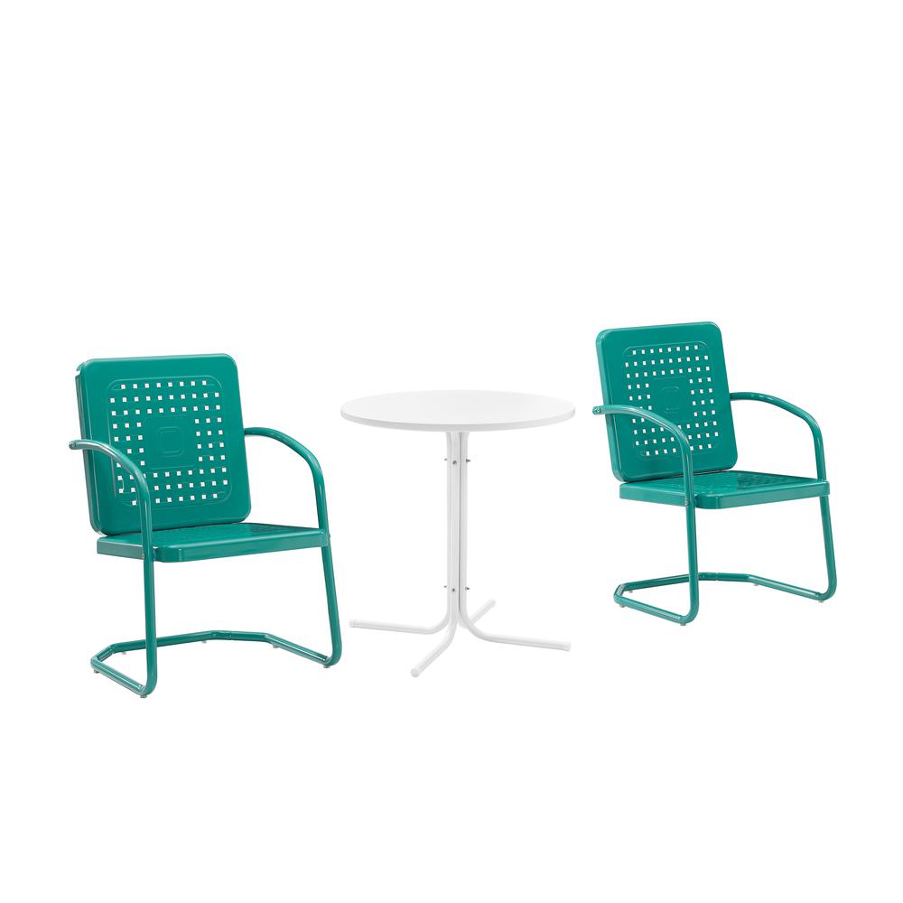 Bates 3Pc Retro Outdoor Bistro Set - Bistro Table & 2 Armchairs. Picture 1