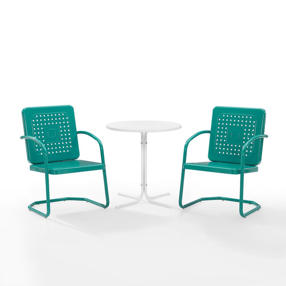 Bates 3Pc Retro Outdoor Bistro Set - Bistro Table & 2 Armchairs. Picture 7