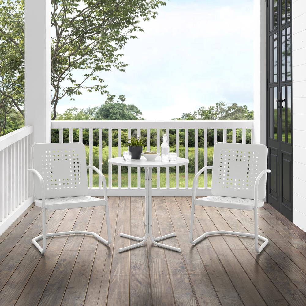 Bates 3Pc Retro Outdoor Bistro Set - Bistro Table & 2 Armchairs. Picture 10