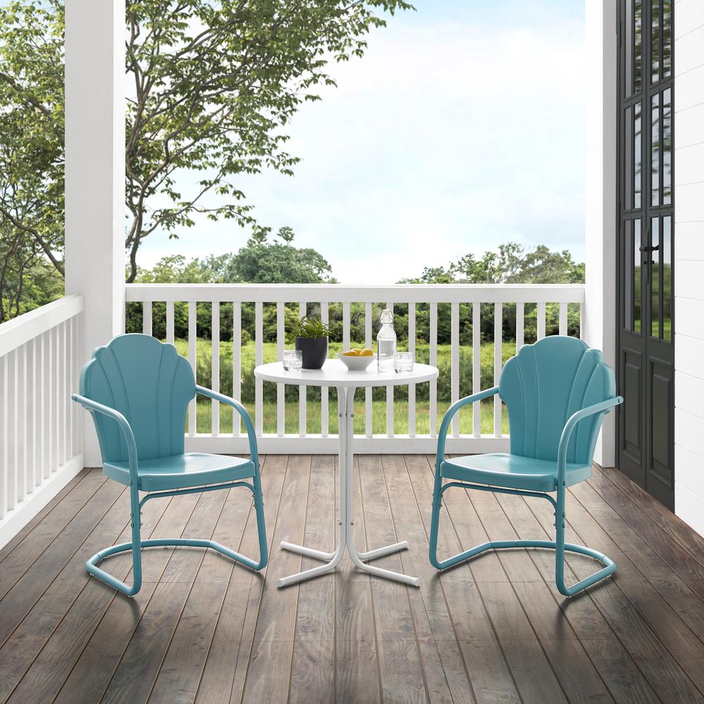 Tulip 3Pc Retro Outdoor Bistro Set - Bistro Table & 2 Chairs. Picture 4