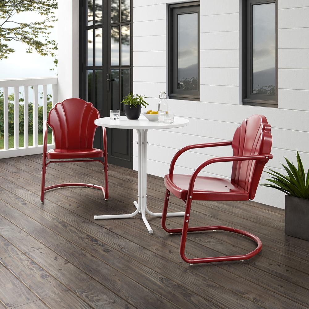 Tulip 3Pc Retro Outdoor Bistro Set - Bistro Table & 2 Chairs. Picture 2