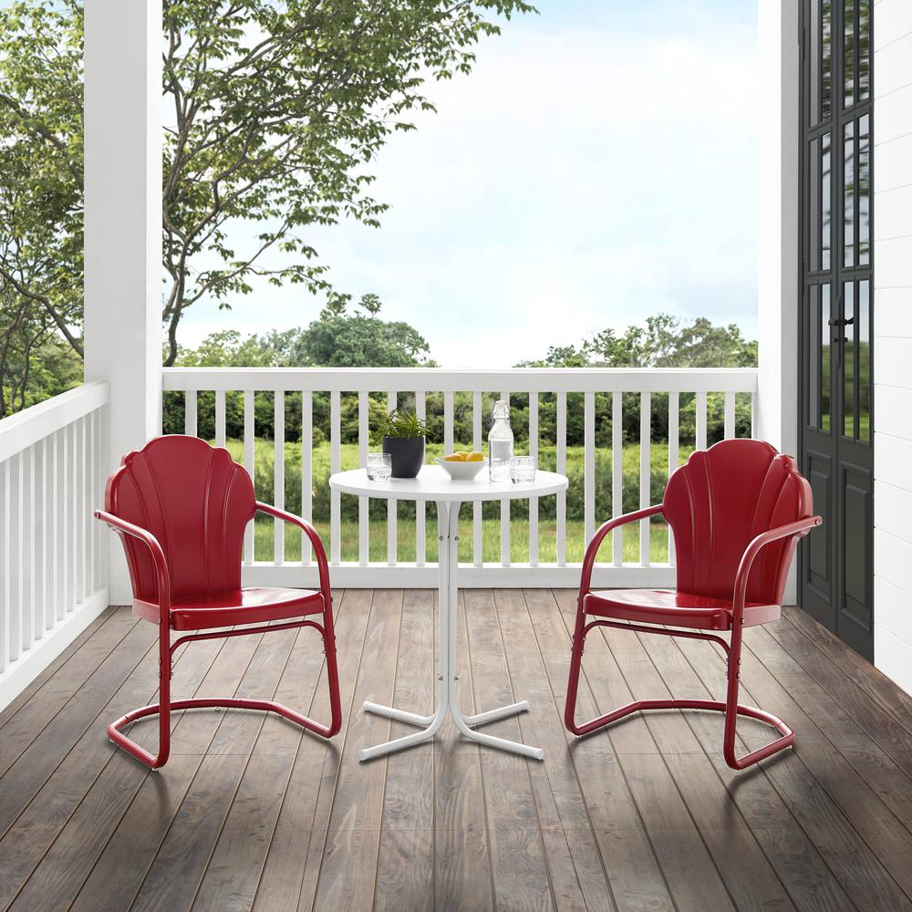 Tulip 3Pc Retro Outdoor Bistro Set - Bistro Table & 2 Chairs. Picture 11