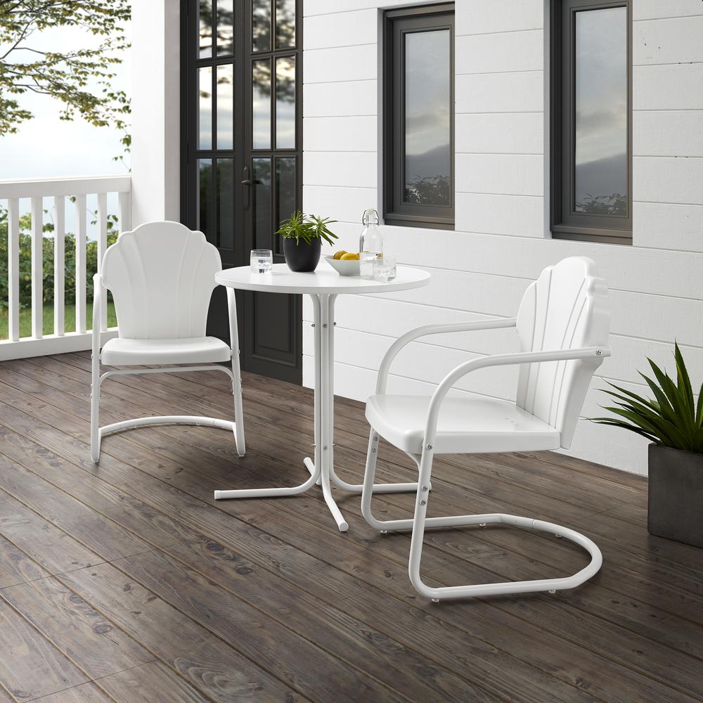 Tulip 3Pc Retro Outdoor Bistro Set - Bistro Table & 2 Chairs. Picture 8