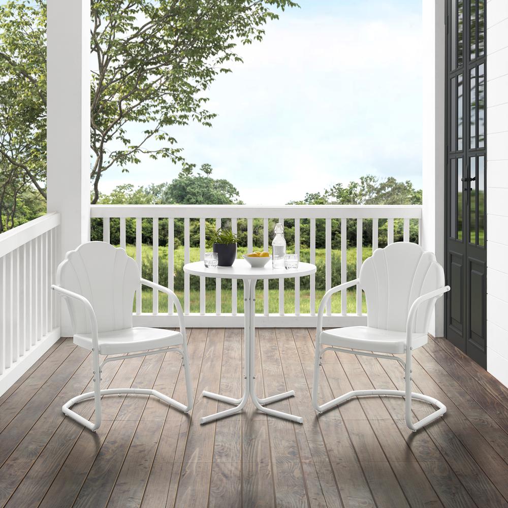 Tulip 3Pc Retro Outdoor Bistro Set - Bistro Table & 2 Chairs. Picture 6