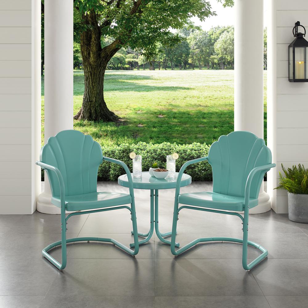 Tulip 3Pc Retro Outdoor Chair Set - Side Table & 2 Chairs. Picture 6