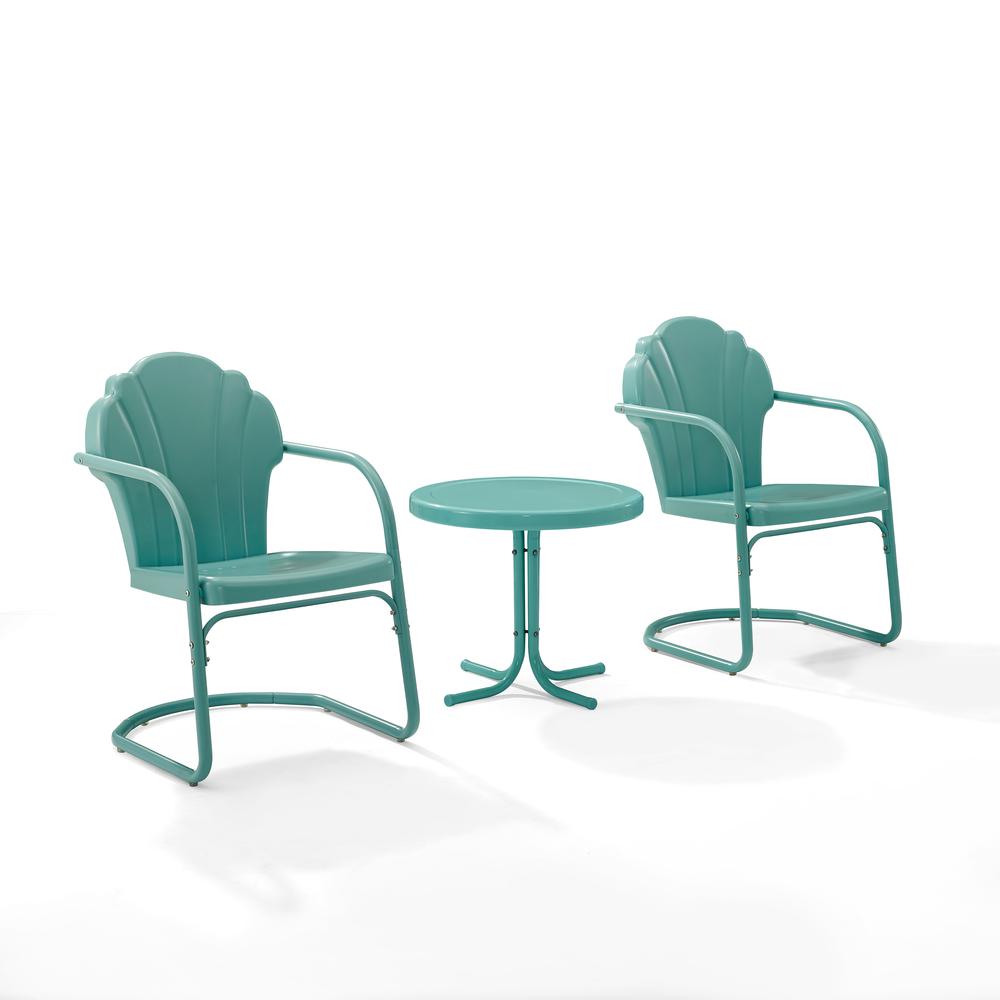 Tulip 3Pc Retro Outdoor Chair Set - Side Table & 2 Chairs. Picture 2