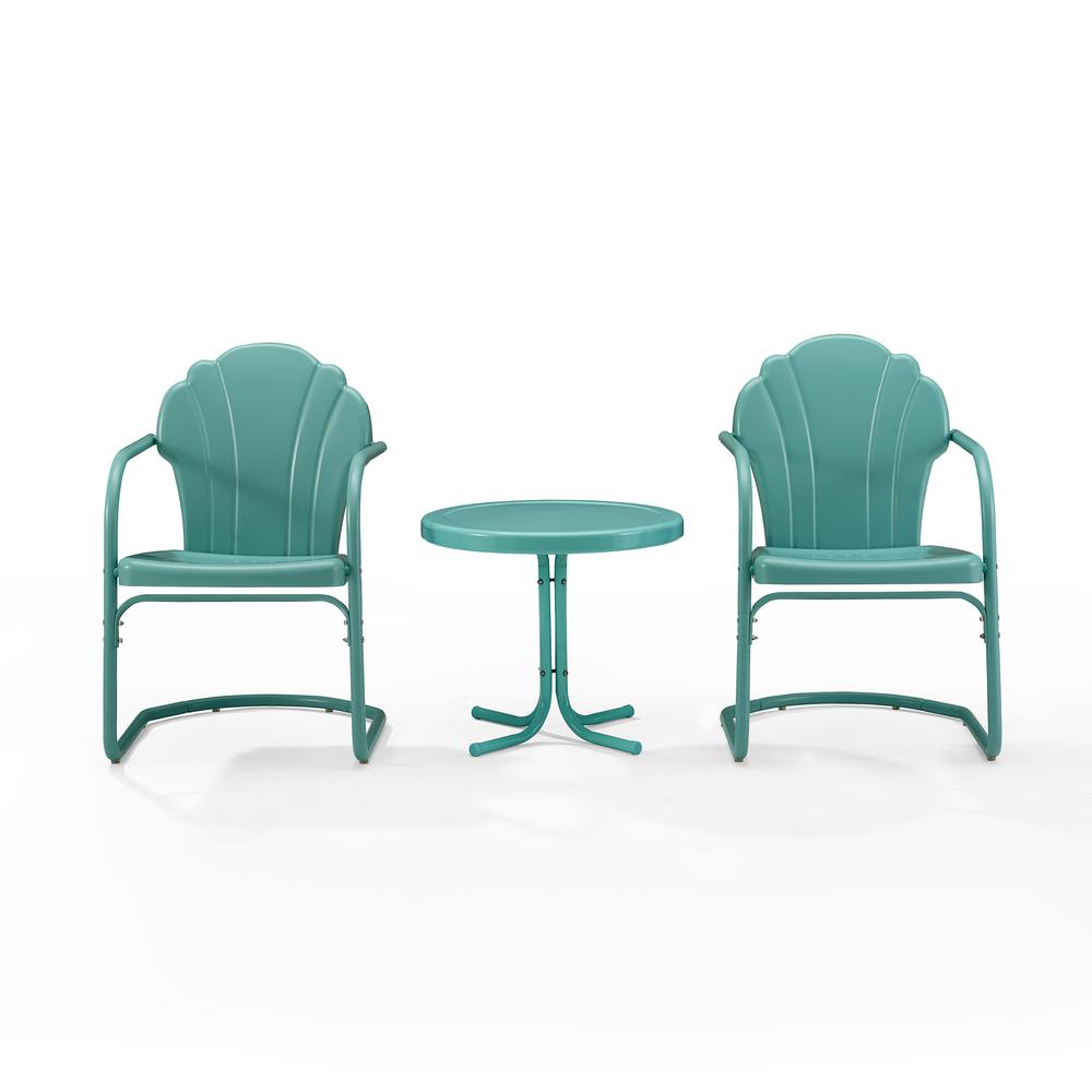 Tulip 3Pc Retro Outdoor Chair Set - Side Table & 2 Chairs. Picture 4