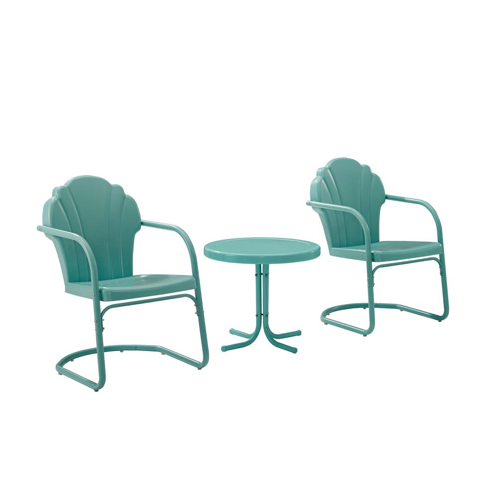 Tulip 3Pc Retro Outdoor Chair Set - Side Table & 2 Chairs. Picture 1