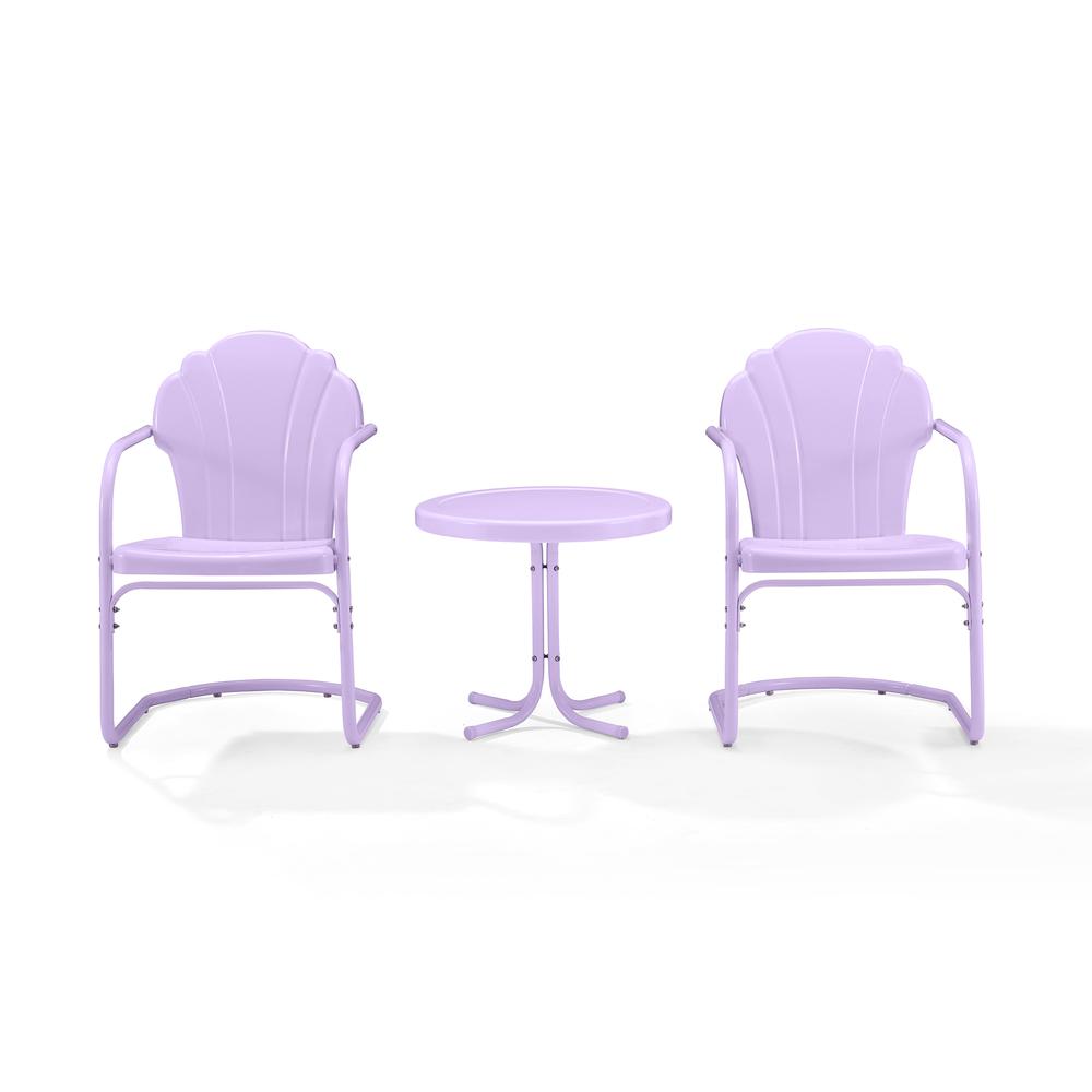 Tulip 3Pc Retro Outdoor Chair Set - Side Table & 2 Chairs. Picture 2
