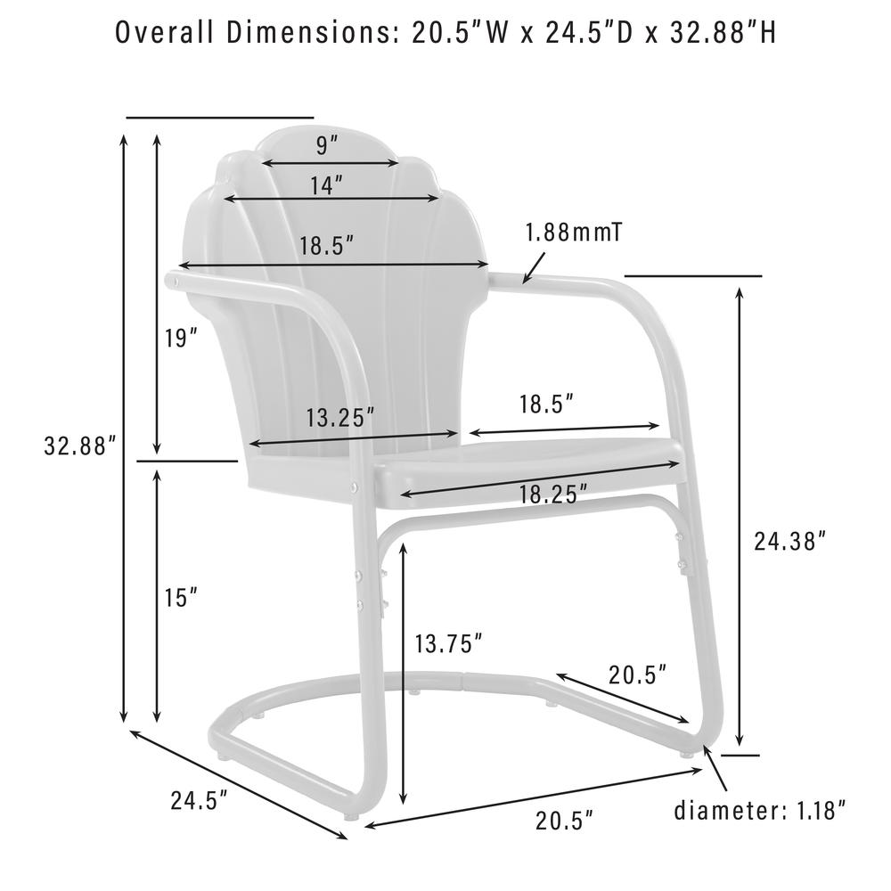 Tulip 3Pc Retro Outdoor Chair Set - Side Table & 2 Chairs. Picture 10