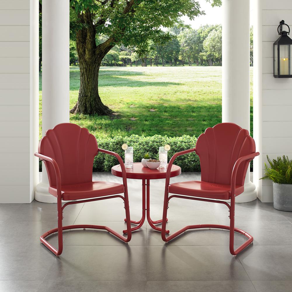 Tulip 3Pc Retro Outdoor Chair Set - Side Table & 2 Chairs. Picture 6