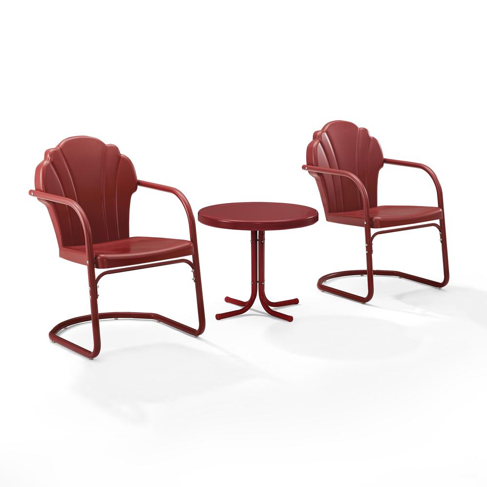 Tulip 3Pc Retro Outdoor Chair Set - Side Table & 2 Chairs. Picture 3