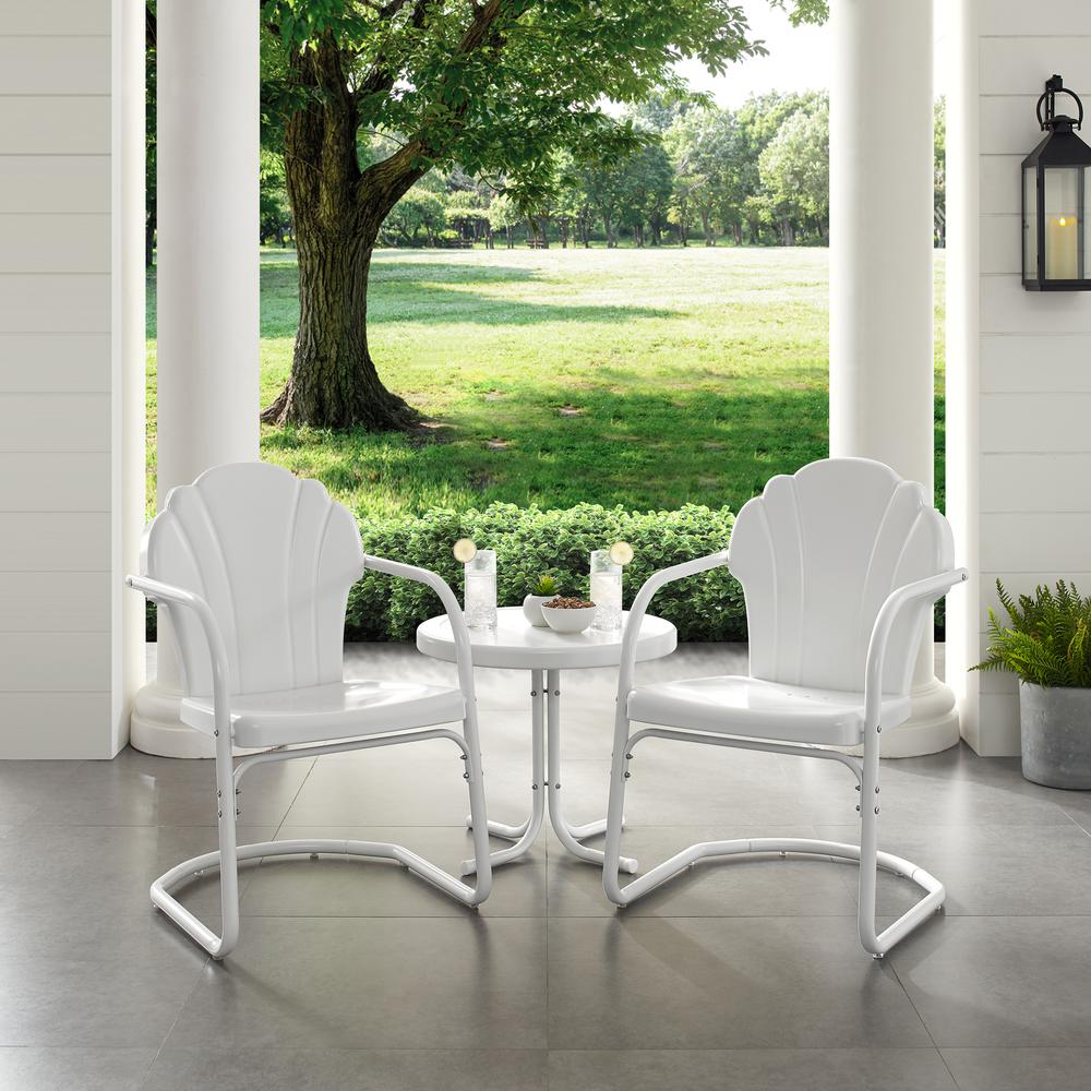 Tulip 3Pc Retro Outdoor Chair Set - Side Table & 2 Chairs. Picture 3
