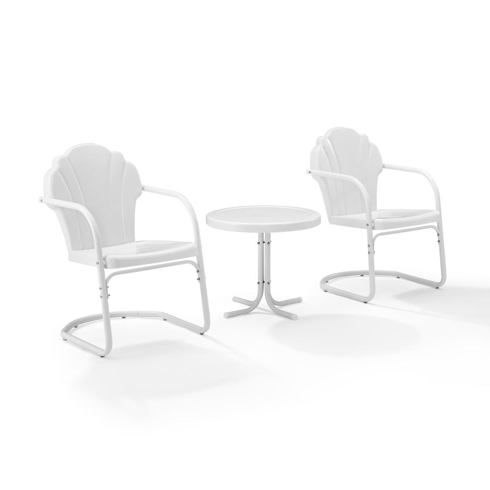 Tulip 3Pc Retro Outdoor Chair Set - Side Table & 2 Chairs. Picture 1
