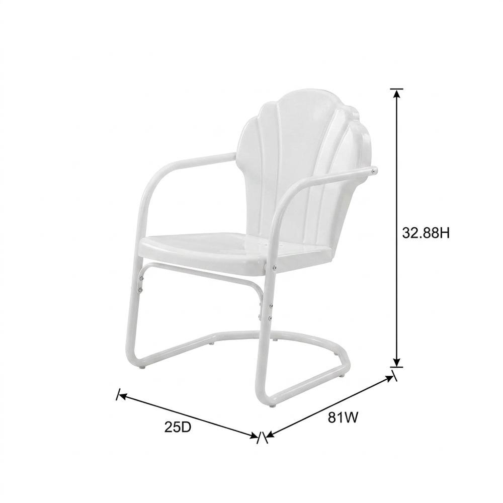 Outdoor Furniture Set with Side Table and 2 Chairs in White Satin Finish. Picture 6