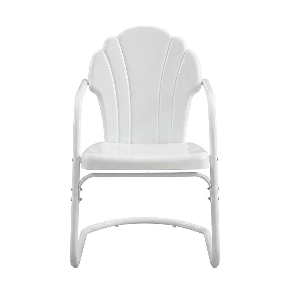 Outdoor Furniture Set with Side Table and 2 Chairs in White Satin Finish. Picture 5