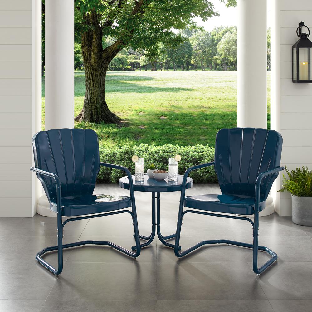 Ridgeland 3Pc Retro Outdoor Chair Set - Side Table & 2 Chairs. Picture 4