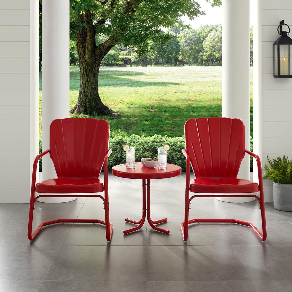 Ridgeland 3Pc Retro Outdoor Chair Set - Side Table & 2 Chairs. Picture 2