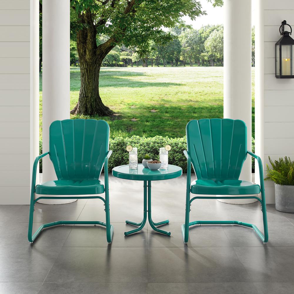 Ridgeland 3Pc Retro Outdoor Chair Set - Side Table & 2 Chairs. Picture 3