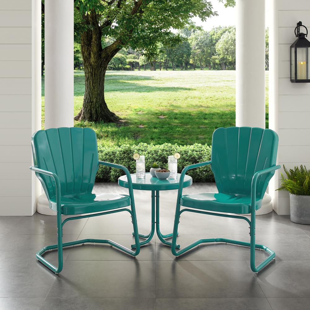 Ridgeland 3Pc Retro Outdoor Chair Set - Side Table & 2 Chairs. Picture 4