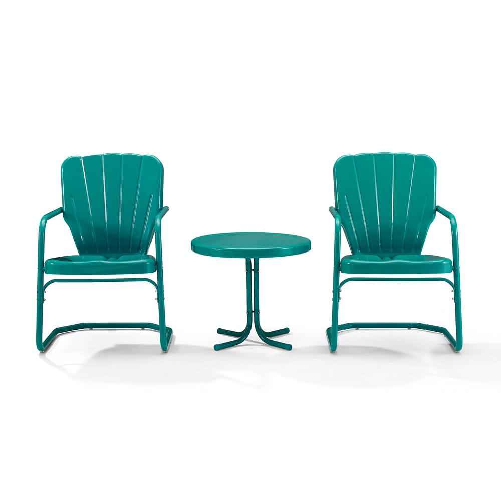 Ridgeland 3Pc Retro Outdoor Chair Set - Side Table & 2 Chairs. Picture 1