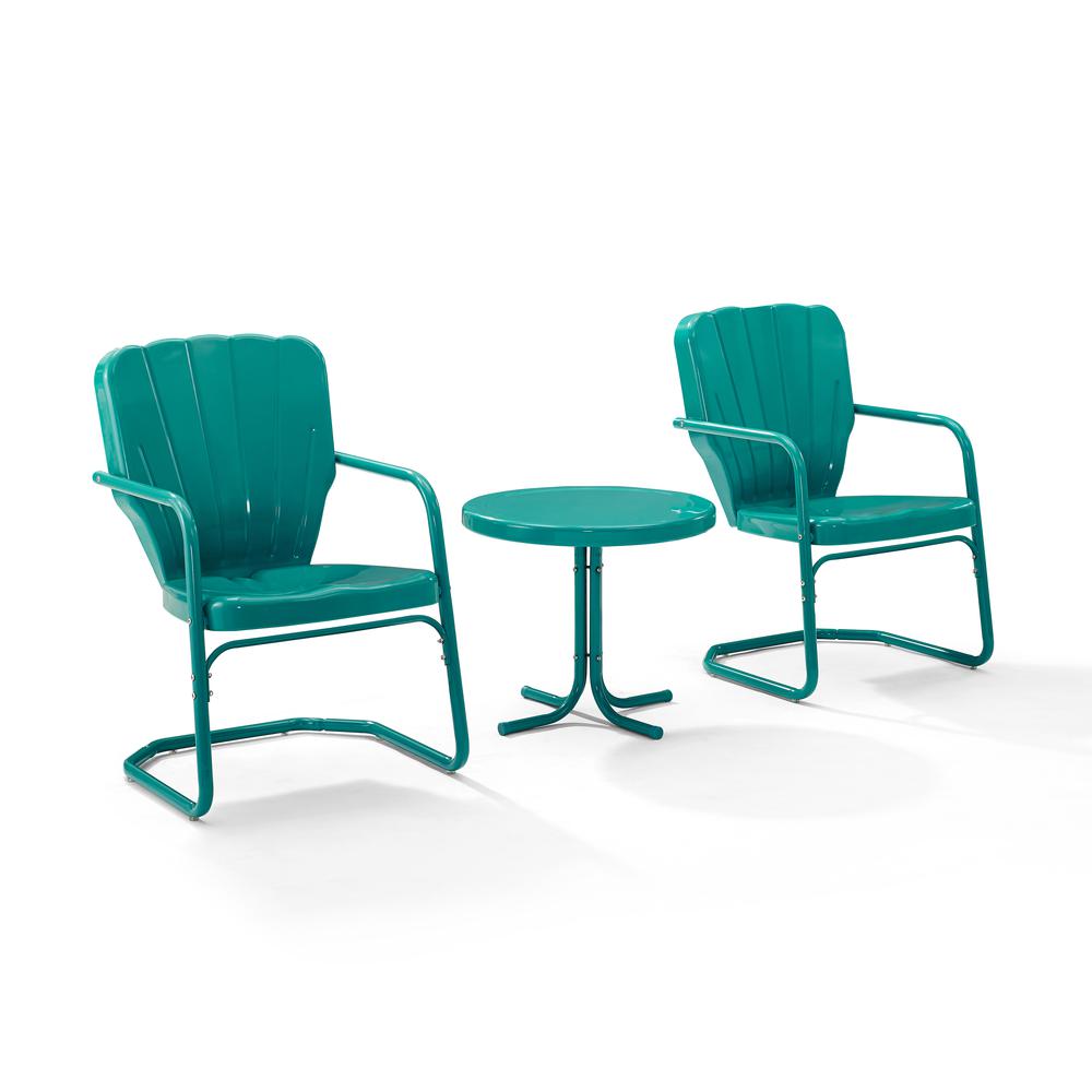 Ridgeland 3Pc Retro Outdoor Chair Set - Side Table & 2 Chairs. Picture 2