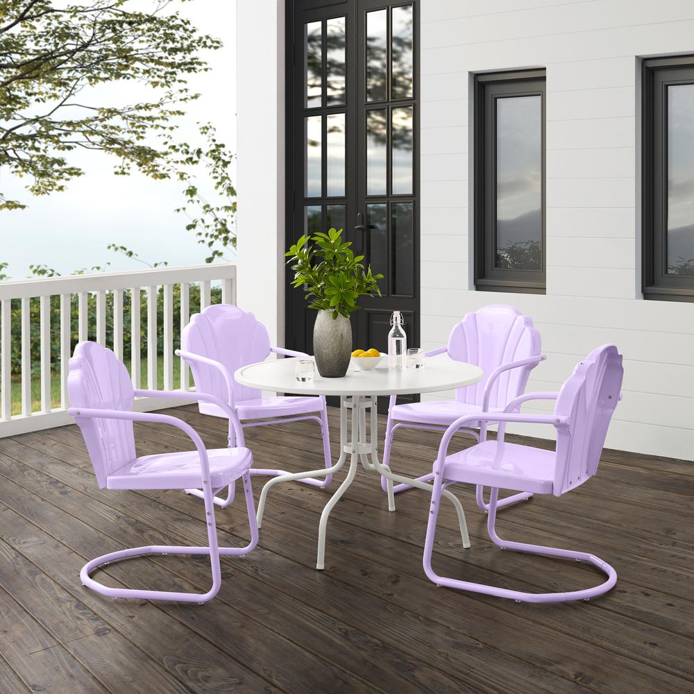 Tulip 5Pc Retro Outdoor Dining Set - Dining Table & 4 Chairs. Picture 2
