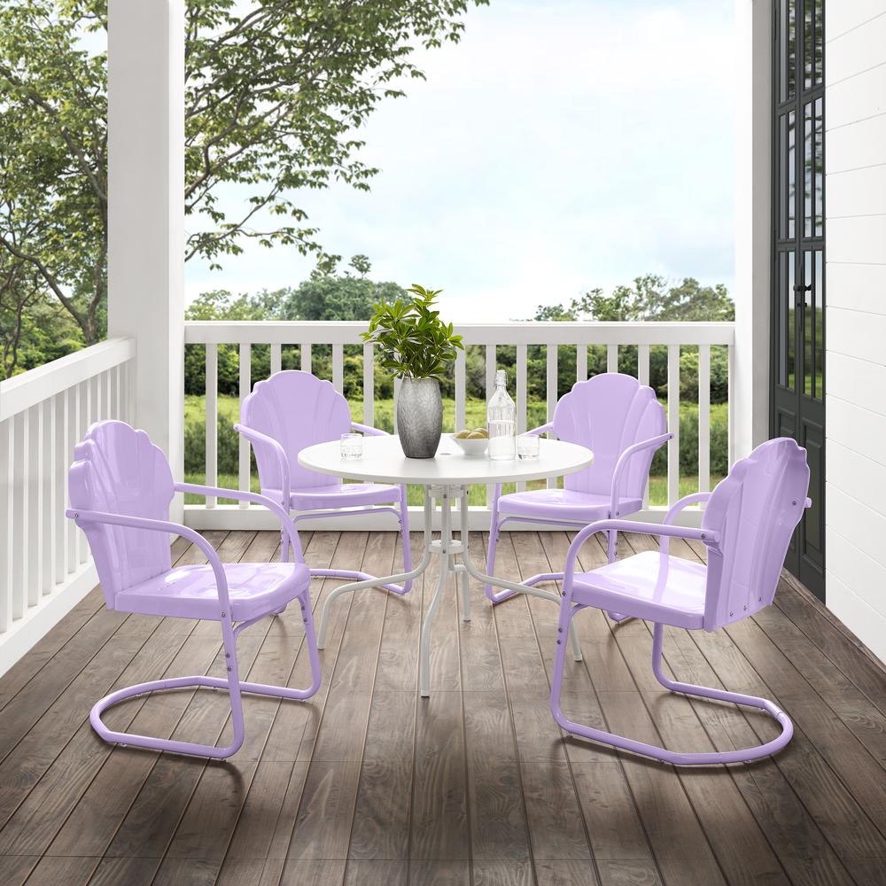 Tulip 5Pc Retro Outdoor Dining Set - Dining Table & 4 Chairs. Picture 7