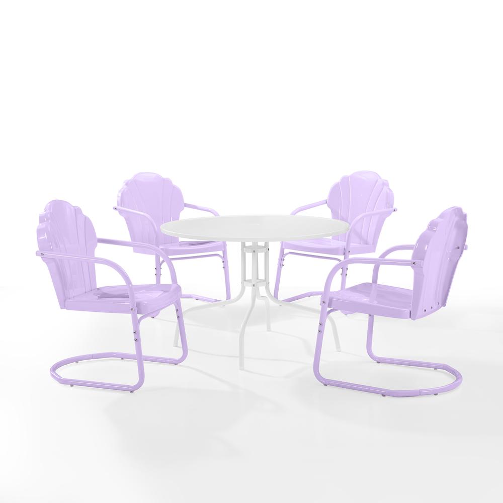 Tulip 5Pc Retro Outdoor Dining Set - Dining Table & 4 Chairs. Picture 1