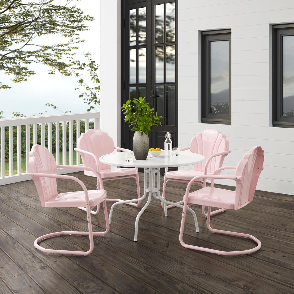 Tulip 5Pc Retro Outdoor Dining Set - Dining Table & 4 Chairs. Picture 8