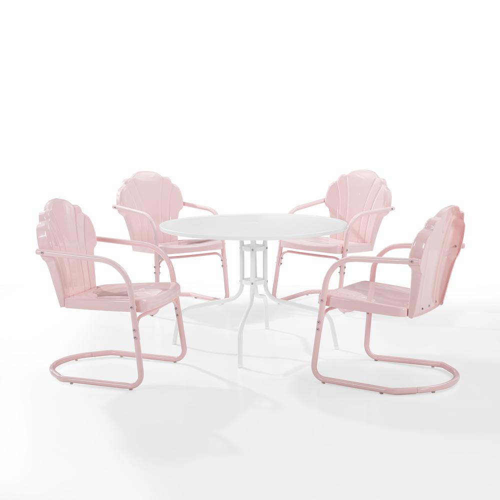 Tulip 5Pc Retro Outdoor Dining Set - Dining Table & 4 Chairs. Picture 9
