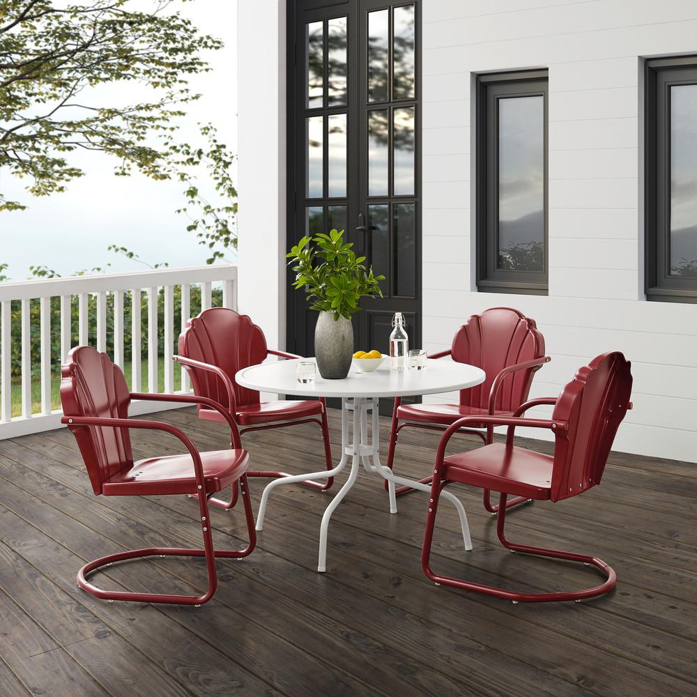 Tulip 5Pc Retro Outdoor Dining Set - Dining Table & 4 Chairs. Picture 6