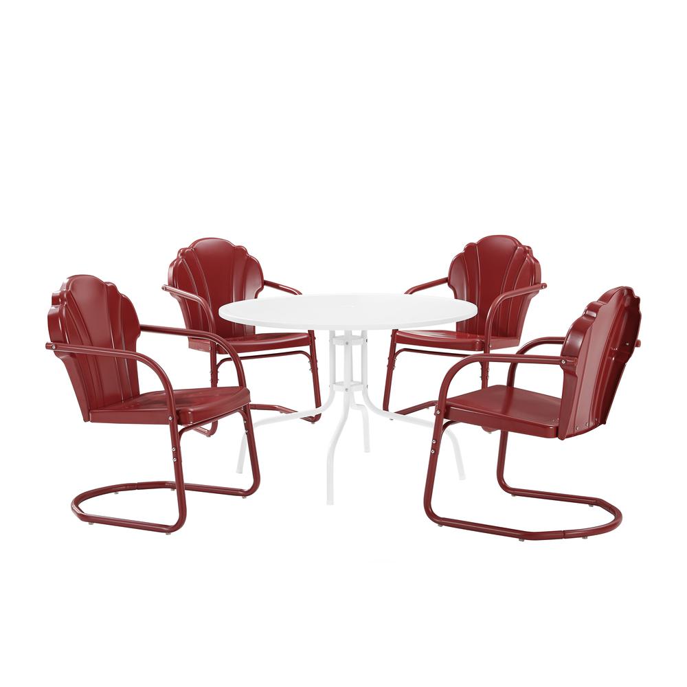 Tulip 5Pc Retro Outdoor Dining Set - Dining Table & 4 Chairs. Picture 13