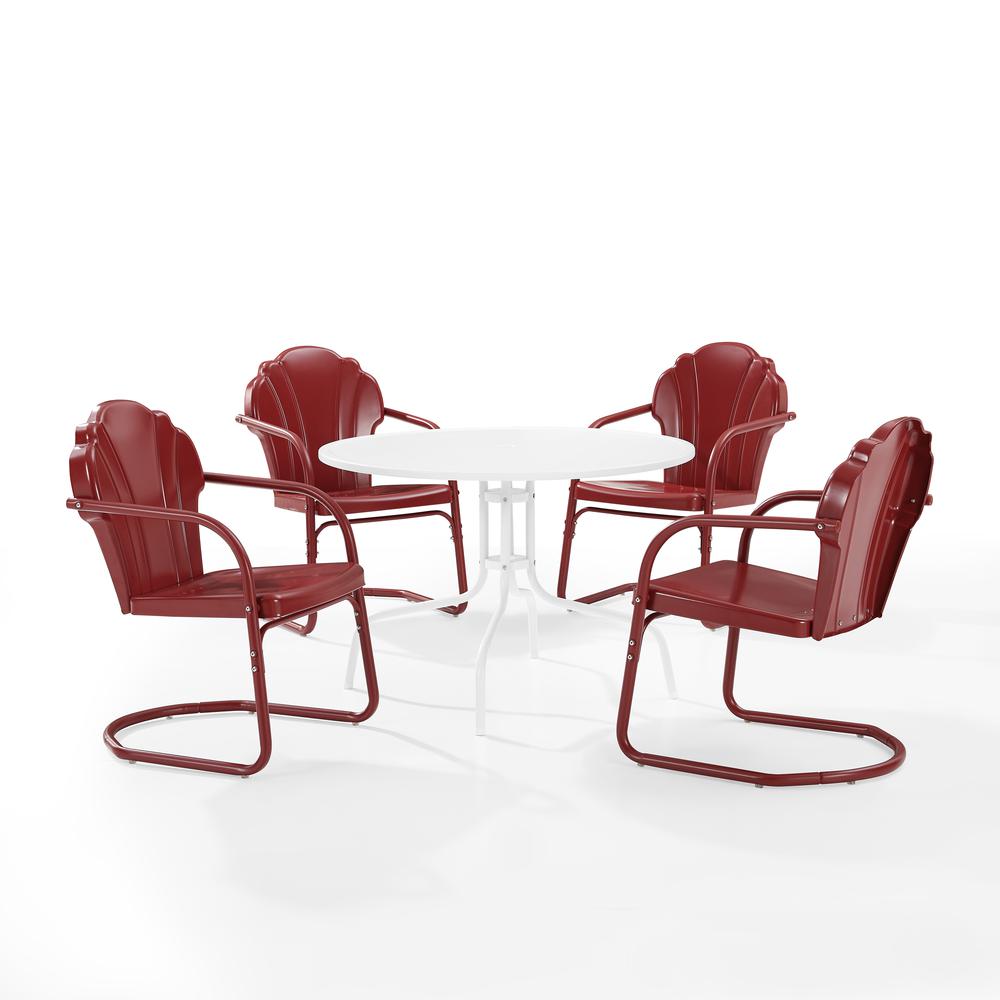 Tulip 5Pc Retro Outdoor Dining Set - Dining Table & 4 Chairs. Picture 2