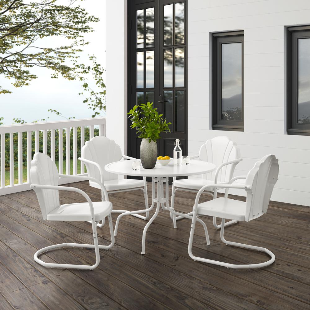 Tulip 5Pc Retro Outdoor Dining Set - Dining Table & 4 Chairs. Picture 12