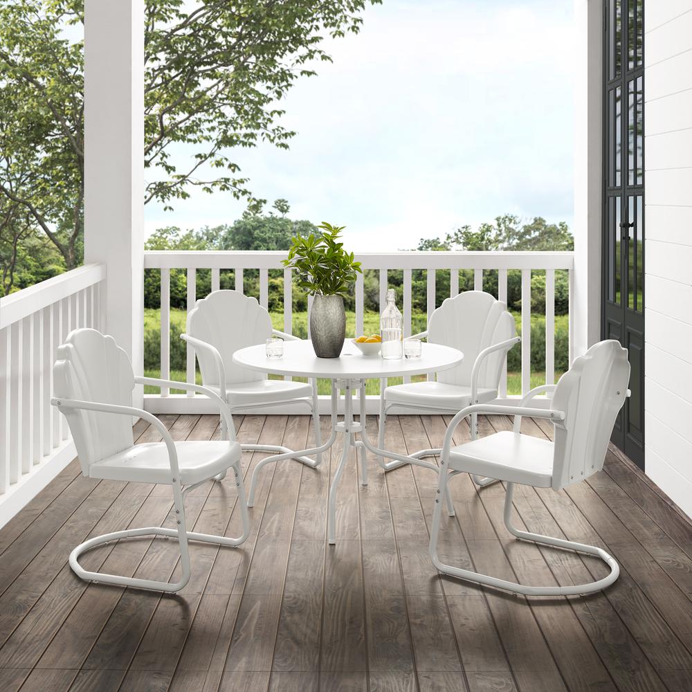 Tulip 5Pc Retro Outdoor Dining Set - Dining Table & 4 Chairs. Picture 10